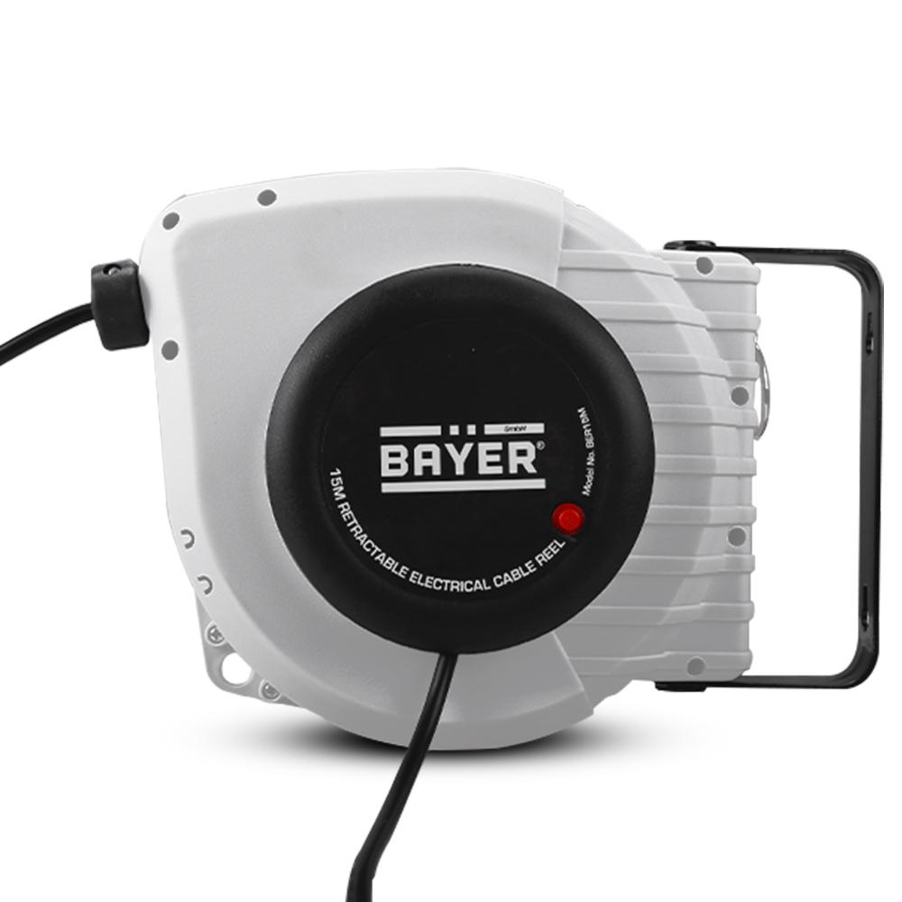 Bayer BER15M 15m Retractable Electrical Cable Reel