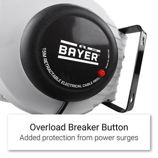 Bayer BER15M 15m Retractable Electrical Cable Reel – image 6