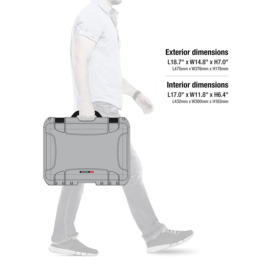 NANUK 925-1005 Silver Protective Waterproof Hard Case with Foam Insert