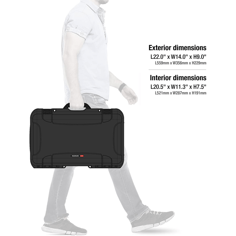 NANUK 935-1001 Black Waterproof Carry-On Hard Case with Wheels  – image 3