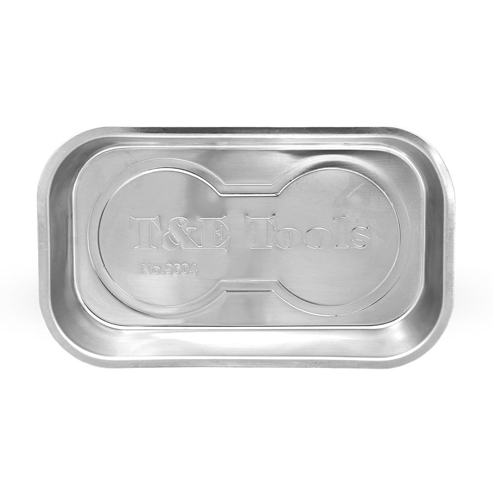 T&E Tools 9604 240mm x 140mm Rectangular Double Magnetic Stainless Steel Parts Tray – image 1