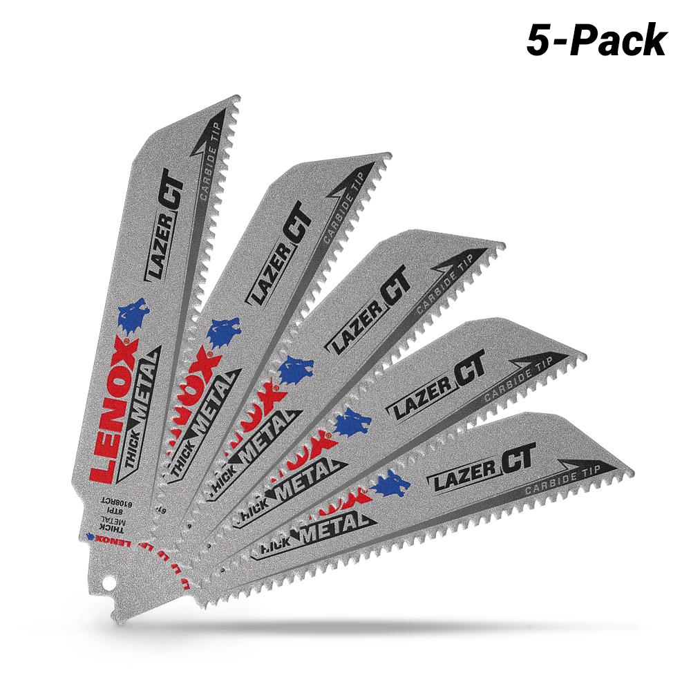 Lenox 1832144 5Pack 229 x 22 x 1.3mm (9") 6TPI Carbide Tip Demolition