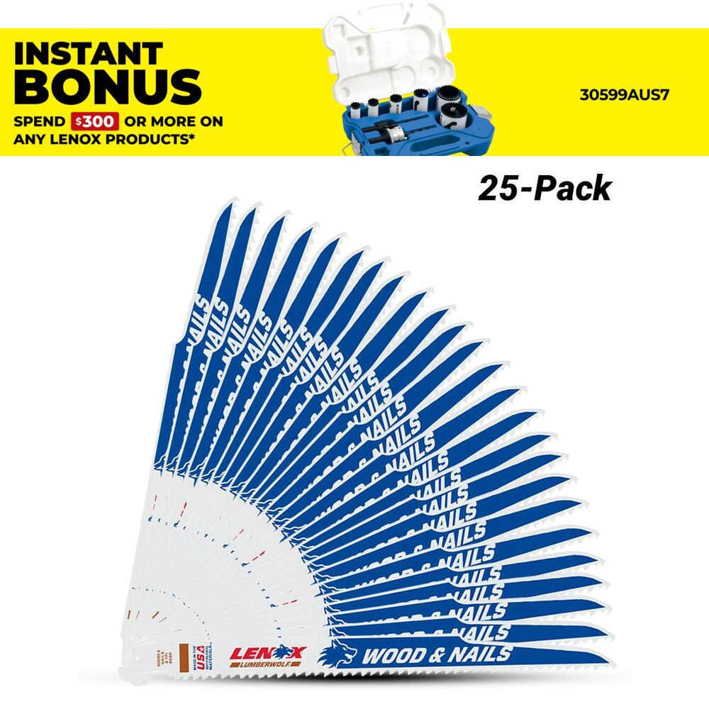 Lenox 20524B960R 25-Pk 255mm x 1.6mm (9") 10TPI Demolition Reciprocating Saw Blade – image 1