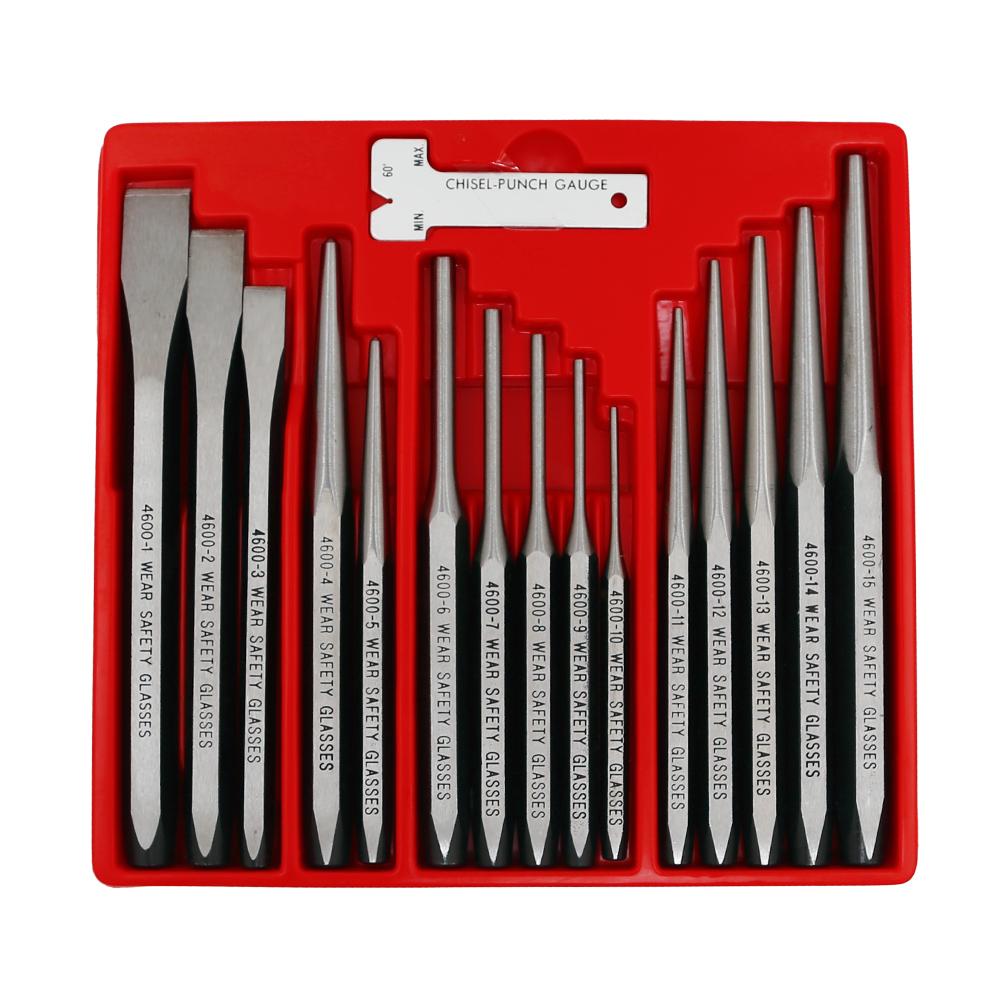 T&E Tools J8416 16pce Punch and Chisel Set