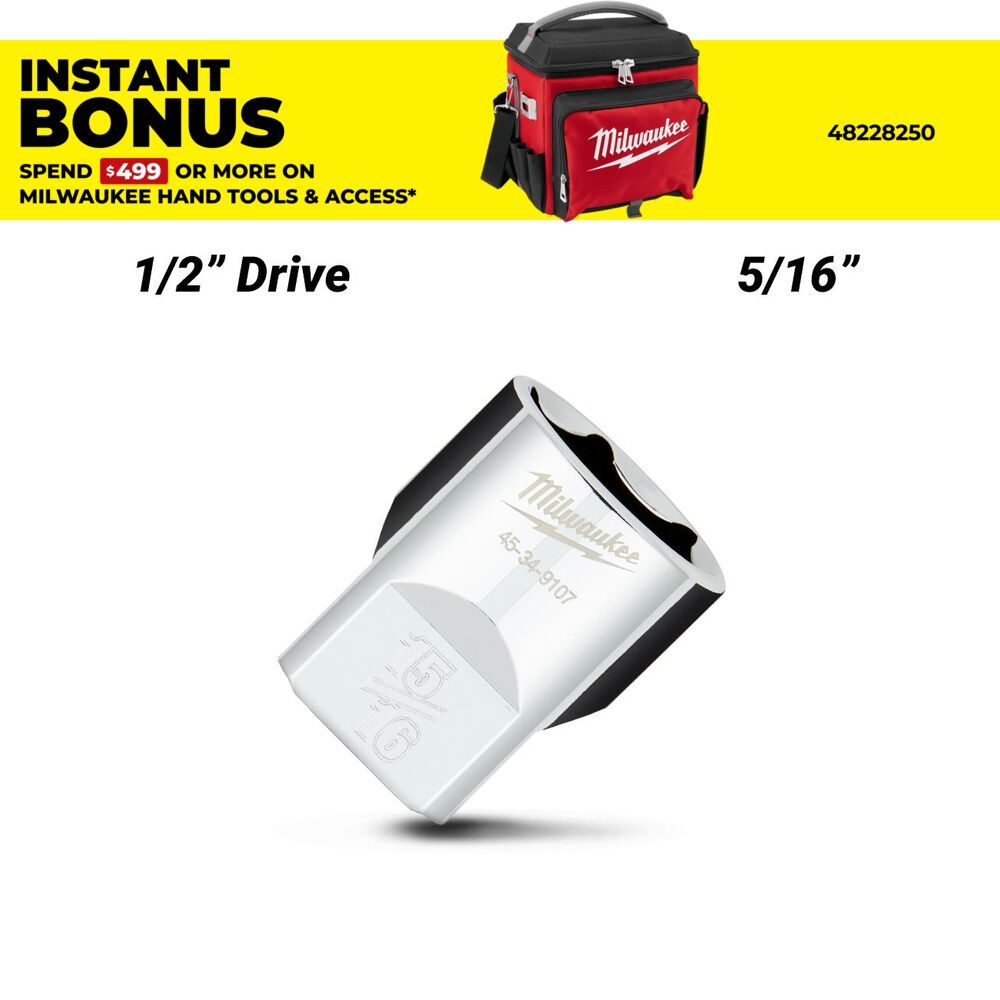Milwaukee 45349107 1/2" Drive 15/16" SAE 6 Point Socket – image 1