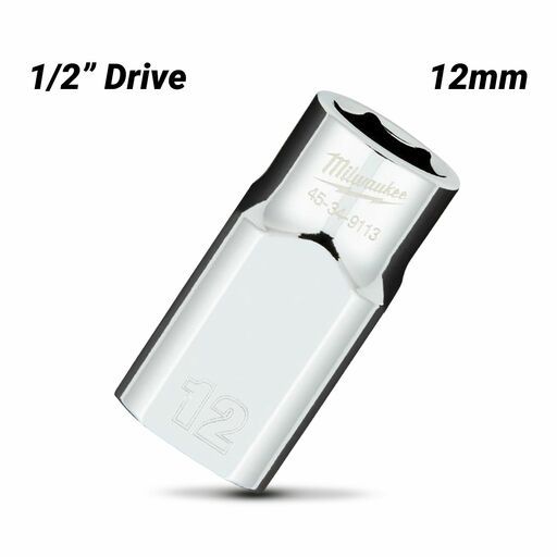 Milwaukee 45349113 1/2" Drive 12mm Metric 6 Point Socket – image 2