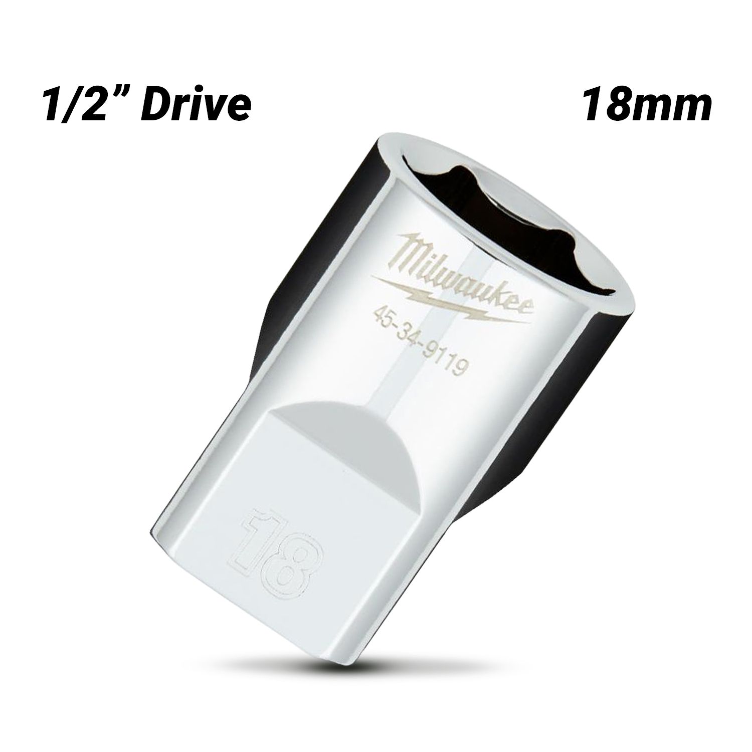 Milwaukee 45349119 1/2" Drive 18mm Metric 6 Point Socket – image 2