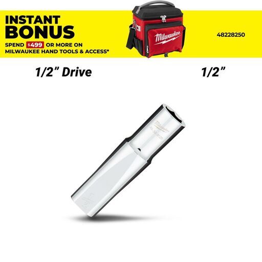 Milwaukee 45349126 1/2" Drive 1'2" SAE 6 Point Deep Socket