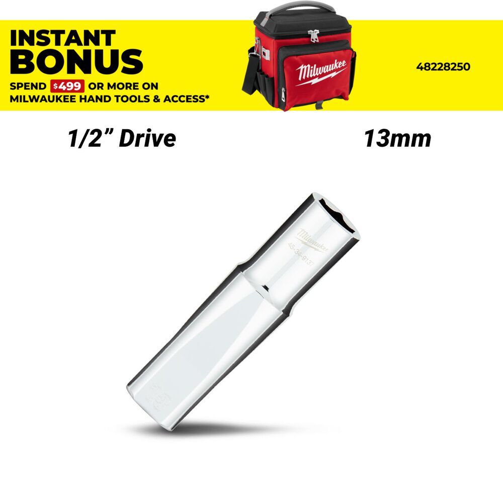 Milwaukee 45349137 1/2" Drive 13mm Metric 6 Point Deep Socket – image 1