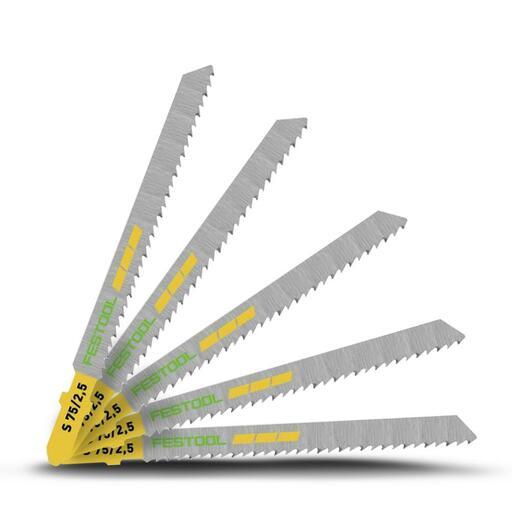 Festool S 75/2.5/5 (204256) 5-Pack 75mm Fine Cut Wood Jigsaw Blades – image 2