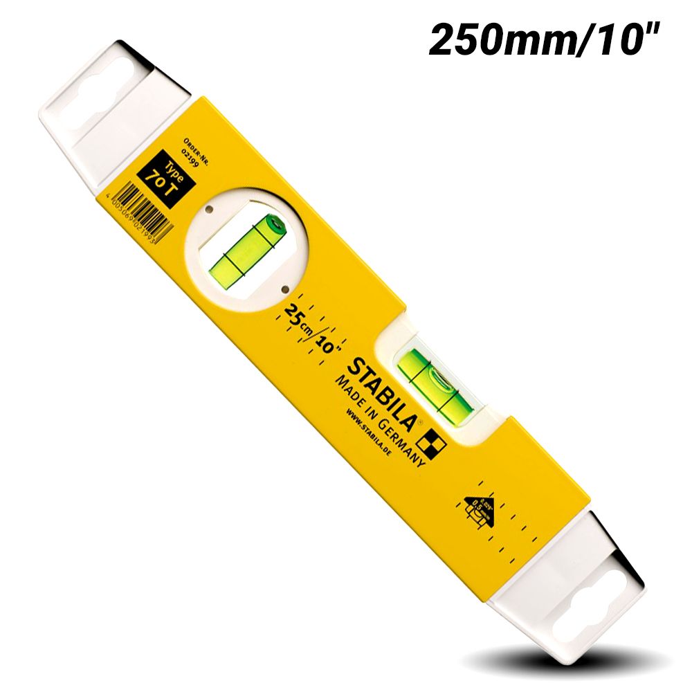 Stabila 70T/25 250mm (10") 2 Vial Torpedo Box Frame Spirit Level – image 1