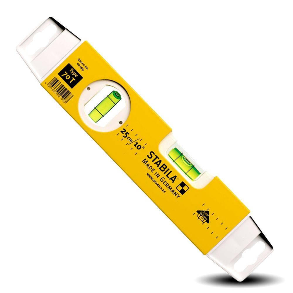 Stabila 70T/25 250mm (10") 2 Vial Torpedo Box Frame Spirit Level – image 3