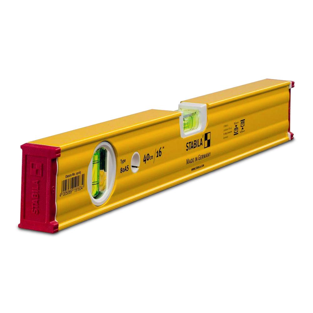 Stabila 80ASM/40 400mm (16") 2 Vial Magnetic Ribbed Box Frame Spirit Level – image 1