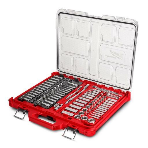 Milwaukee 48229486 106pce 1/4" and 3/8" Drive SAE & Metric Socket Set with PACKOUT – image 2