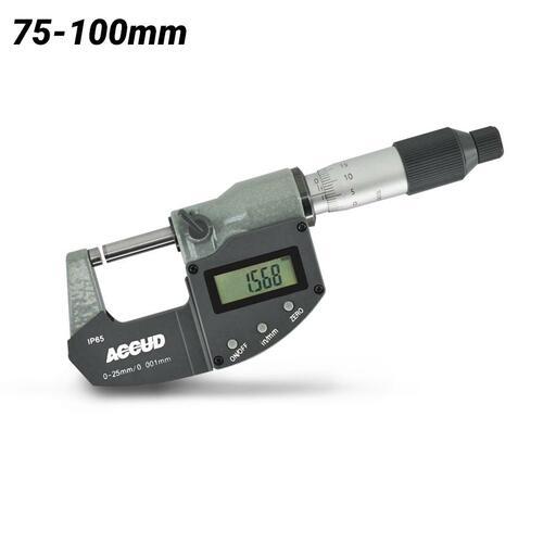 Accud AC-313-004-02 75-100mm (3-4") IP65 Coolant Proof Digital Outside Micrometer