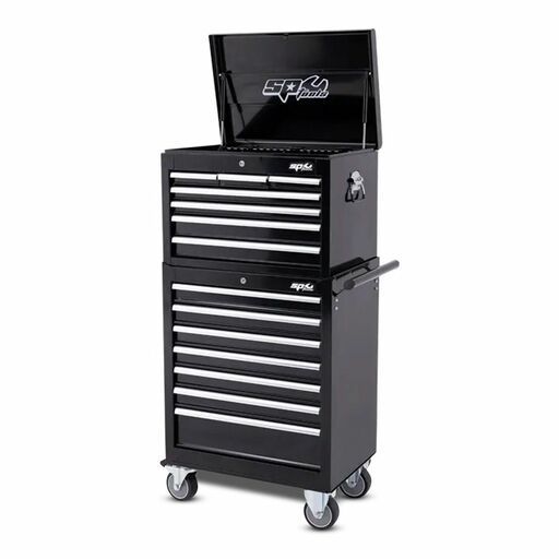 SP Tools SP50125 293pce Metric/SAE 14 Drawer Custom Series Black Roller Cabinet & Tool Box – image 2