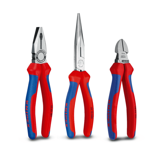 Knipex KBP066 3pce Combination, Long Nose, Cutting Plier Set with BONUS Utility Knife – image 2