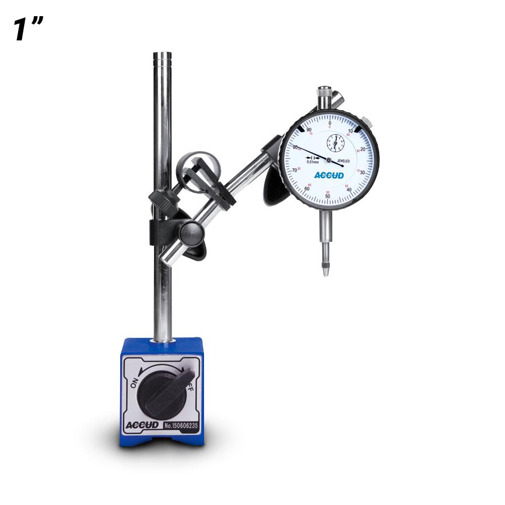 Accud AC28000102 1" Fine Adjustment Dial Indicator & Base