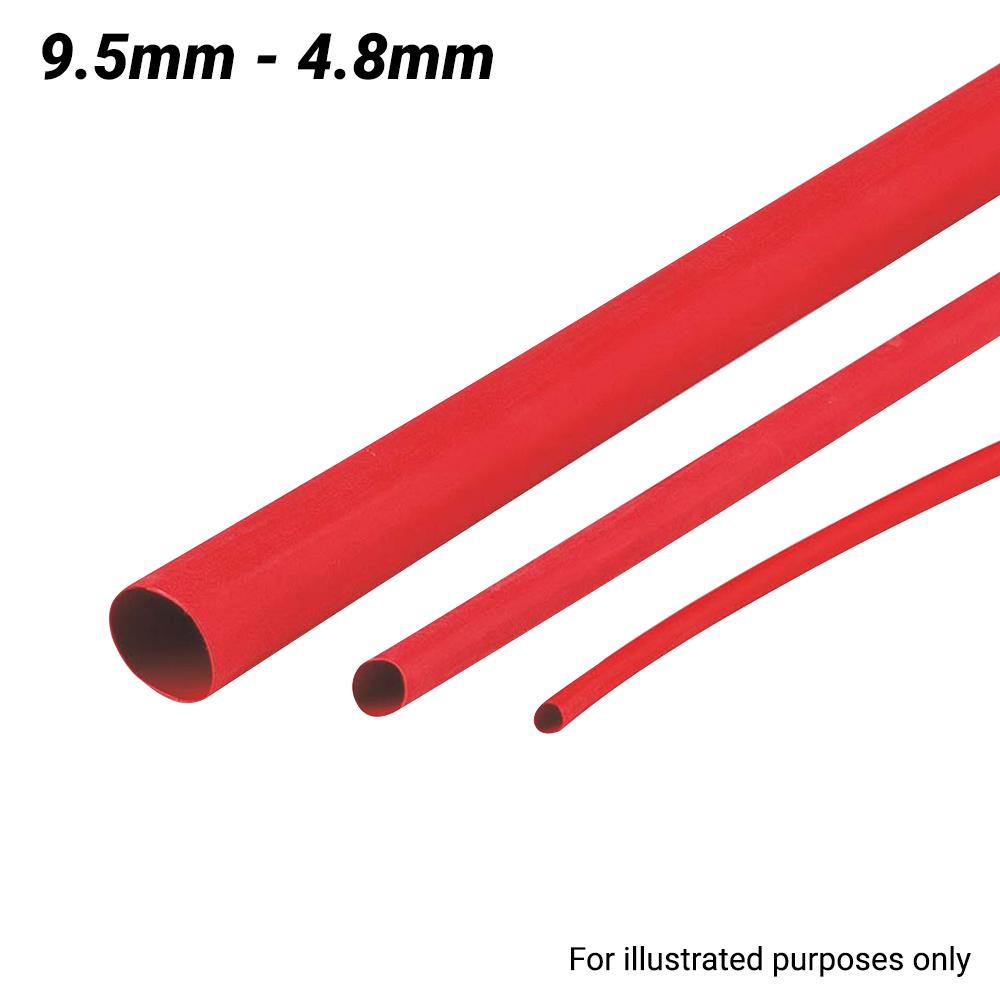 Cabac XLP10RD/4FT 9.54.8mm 1.2m Flexible Heat Shrink Tubing Red