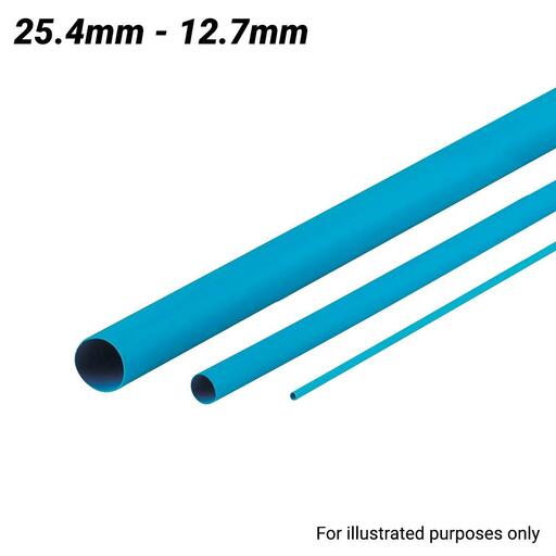 Cabac XLP25BL/4FT 25.4-12.7mm 1.2m Flexible Heat Shrink Tubing - Blue
