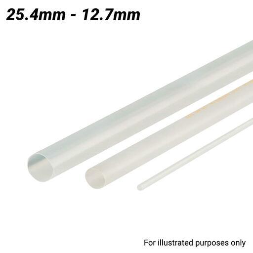 Cabac XLP25WH/4FT 25.4-12.7mm 1.2m Flexible Heat Shrink Tubing - White