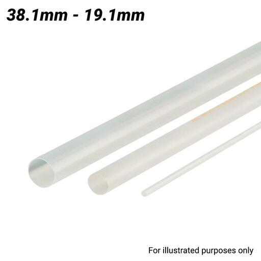 Cabac XLP38CL/4FT 38.1-19.1mm 1.2m Flexible Heat Shrink Tubing - Clear