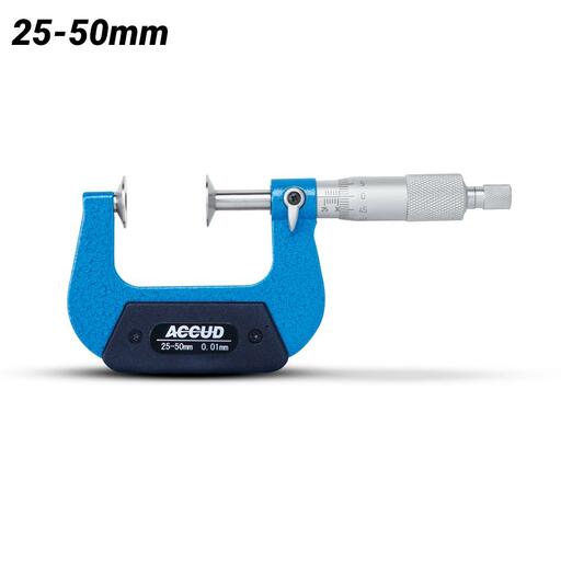 Accud AC-342-002-02 25-50mm (1-2") Outside Disc Micrometer