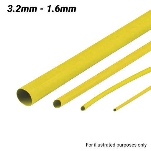 Cabac XLP3Y/4FT 3.2-1.6mm 1.2m Flexible Heat Shrink Tubing - Yellow
