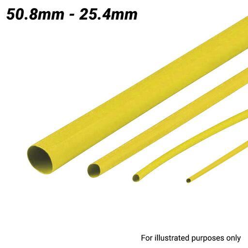 Cabac XLP51Y/4FT 50.8-25.4mm 1.2m Flexible Heat Shrink Tubing - Yellow