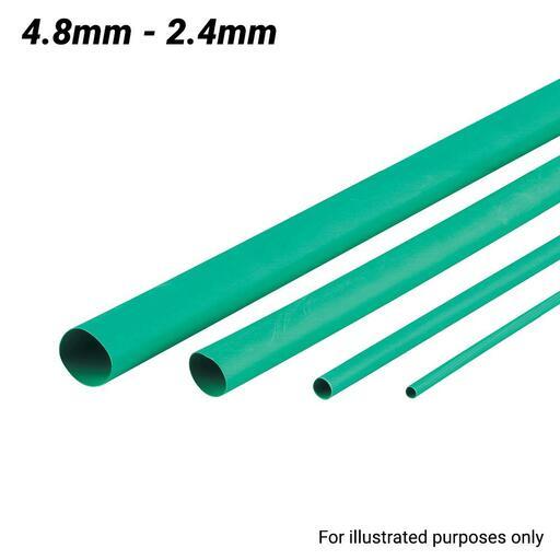 Cabac XLP5G/4FT 4.8-2.4mm 1.2m Flexible Heat Shrink Tubing - Green