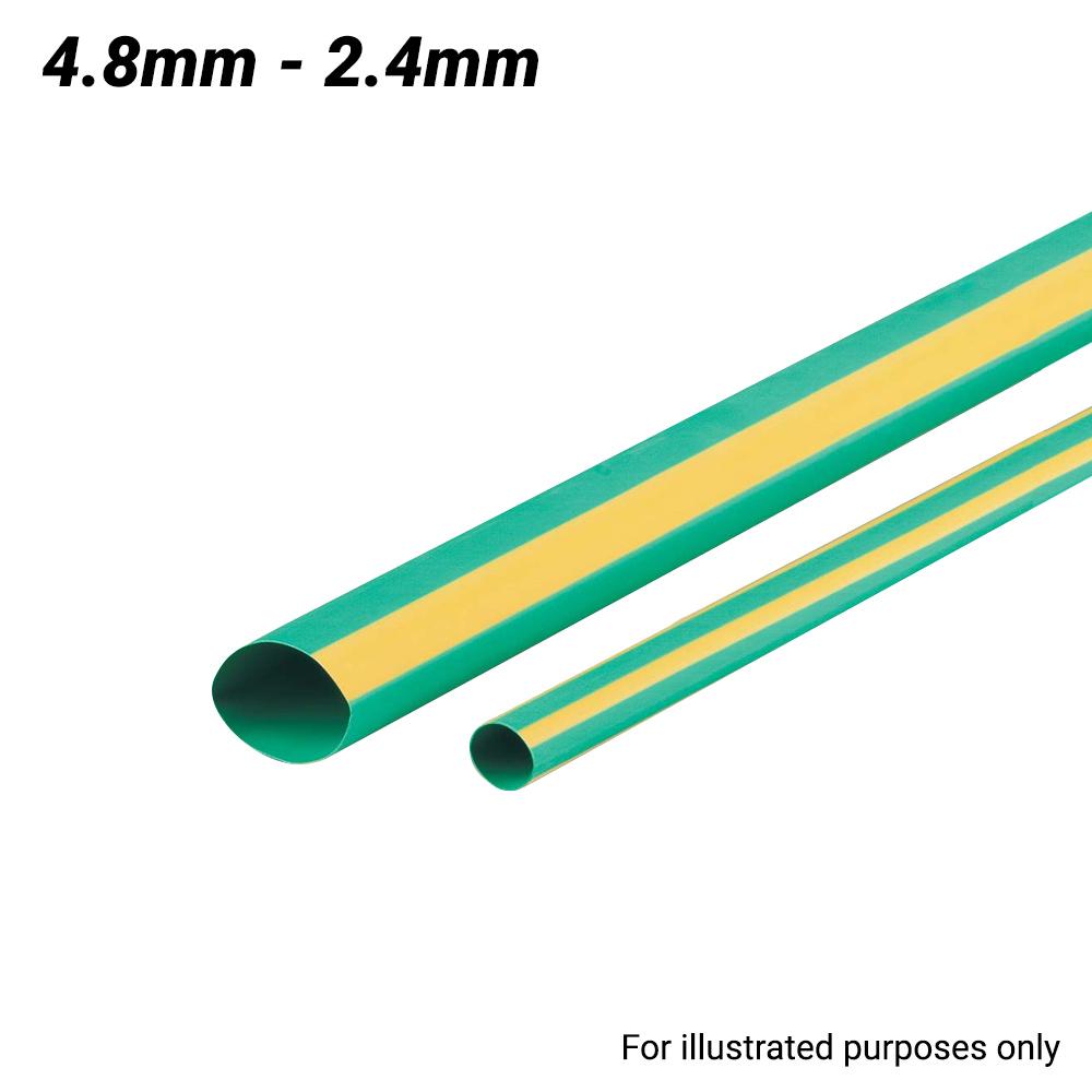 Cabac XLP5YG/4FT 4.8-2.4mm 1.2m Flexible Heat Shrink Tubing - Yellow/Green – image 1