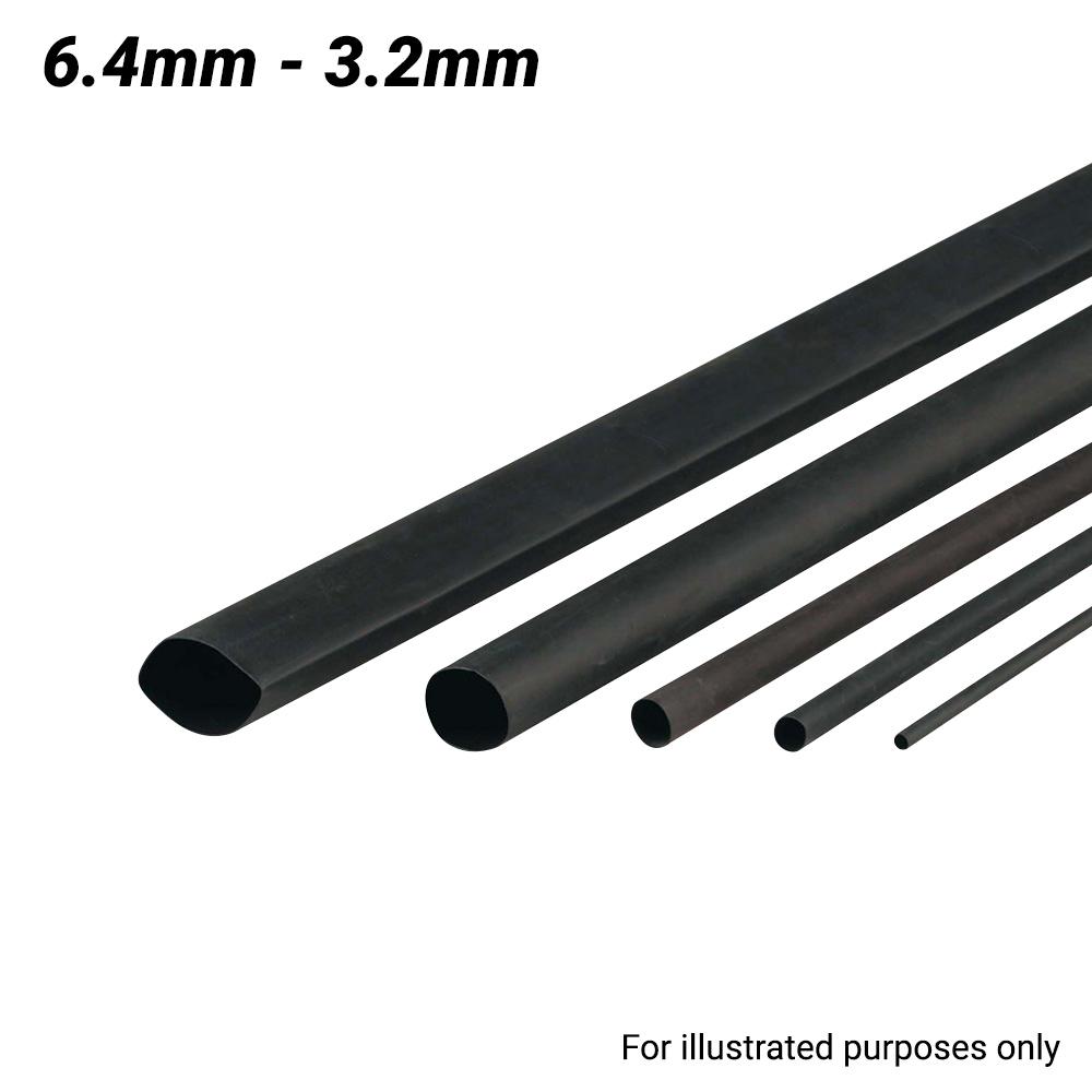 Cabac XLP7BK/4FT 6.43.2mm 1.2m Flexible Heat Shrink Tubing Black