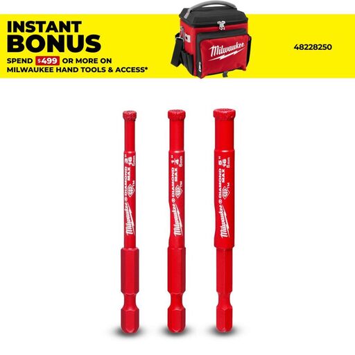 Milwaukee 49560500 3pce DIAMOND MAX Diamond Grit Hole Saw Set