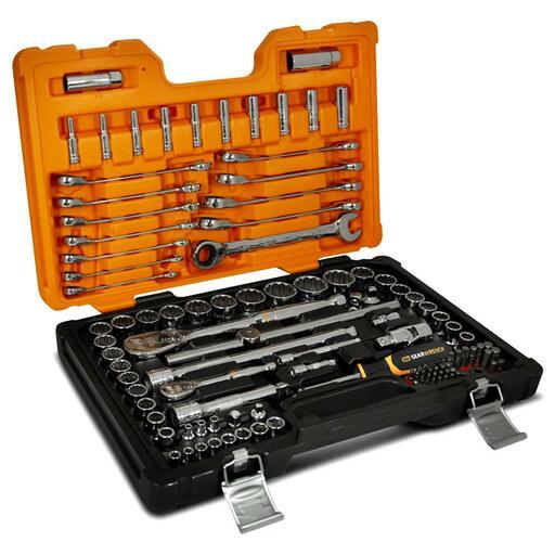 GEARWRENCH 83069 111pce 1/4" & 1/2" Drive Metric/SAE Socket & Reversible Ratcheting Wrenches Set