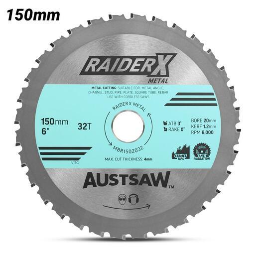 Austsaw MBR1502032 150mm (6") x 20mm x 32T RaiderX Metal Blade