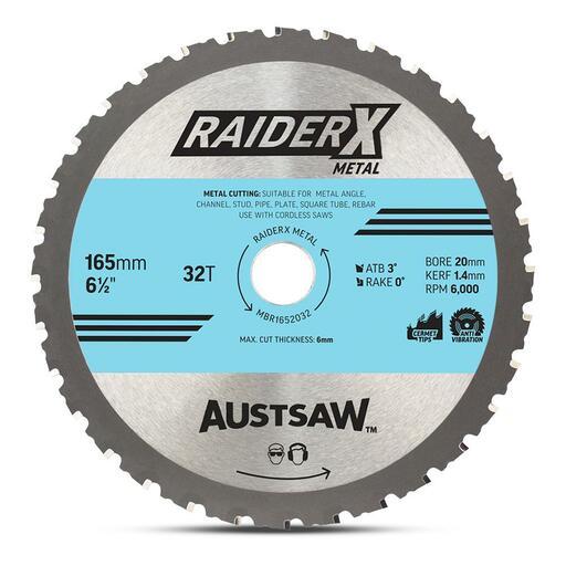 Austsaw MBR1652032 165mm (6-1/2") x 20mm x 32T RaiderX Metal Blade – image 2