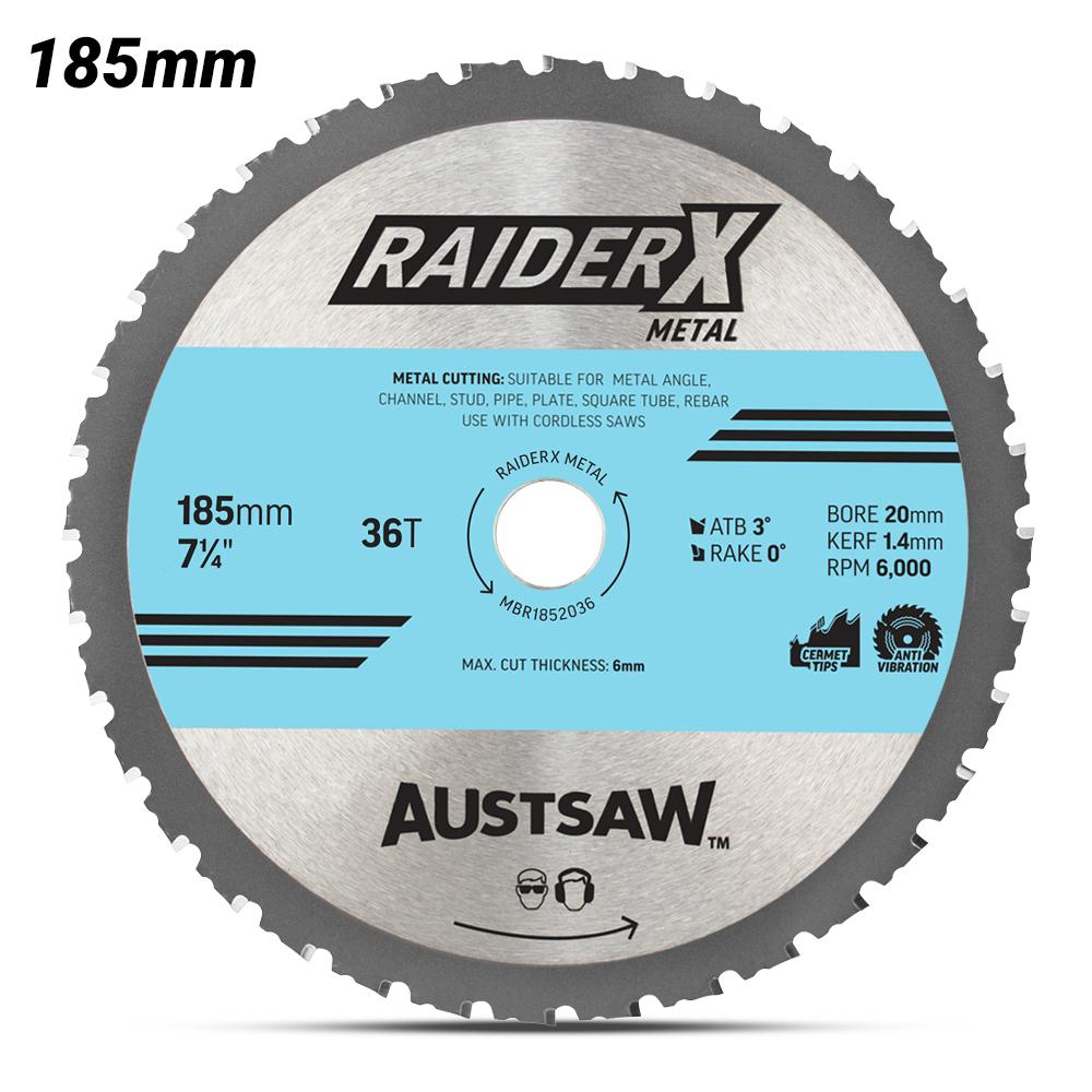 Austsaw MBR1852036 185mm (7-1/4") 20mm x 36T RaiderX Metal Blade – image 1