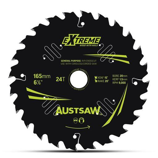 Austsaw TBPP1652024 165mm (6-1/2") 24T Thin Kerf Wood With Nails Blade – image 2