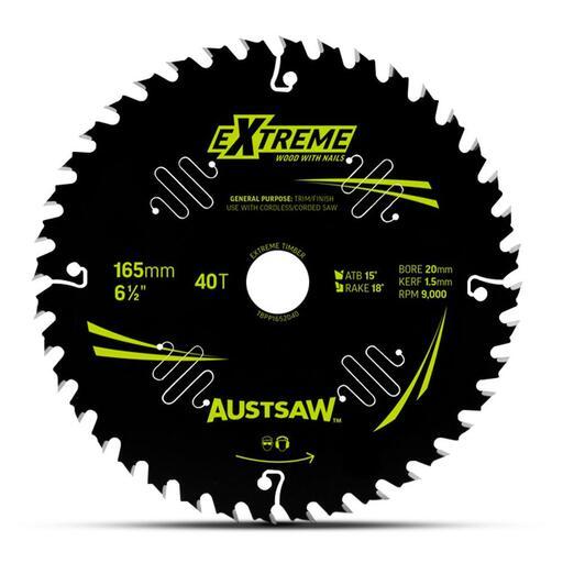 Austsaw TBPP1652040 165mm (6-1/2") 40T Thin Kerf Wood With Nails Blade – image 2