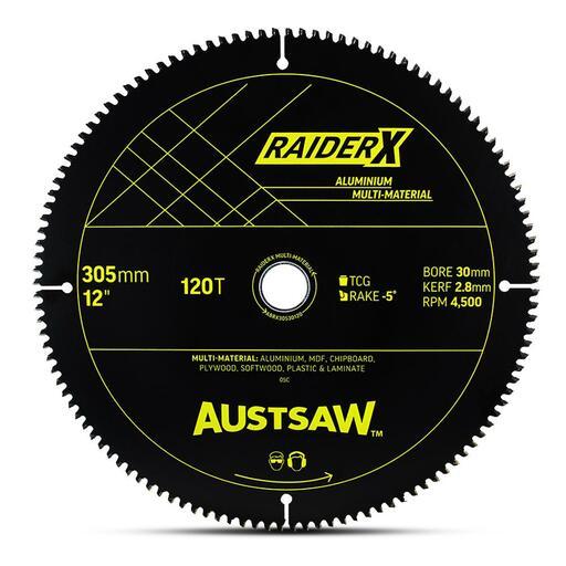 Austsaw ABRX30530120 305mm (12") 30mm x 120T RaiderX Aluminium Multi-Material Blade – image 2