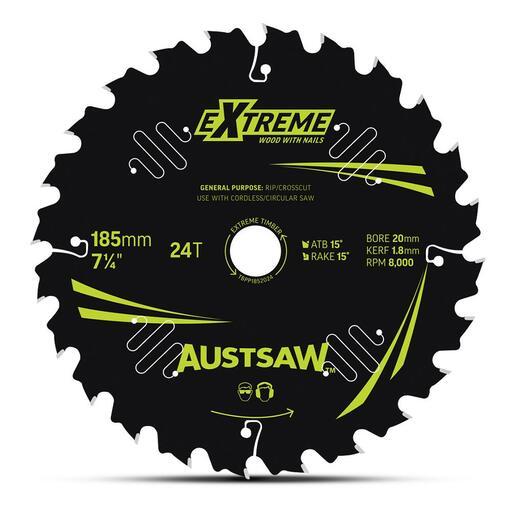 Austsaw TBPP1852024 185mm (7-1/4") 24T Wood With Nails Blade – image 2