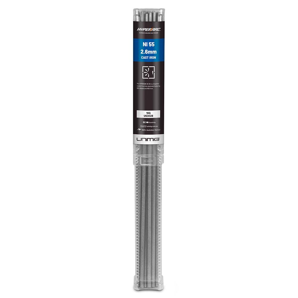 UNIMIG U63028 2.6mm 1kg HYPERARC NI 55 416 Cast Iron Electrodes Handy Pack – image 1