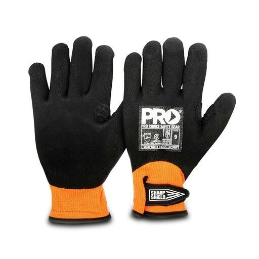 Pro Choice LFCPR Latex Foam Full Dipped Cotton Liner with Puncture Resistant Palm - Black
