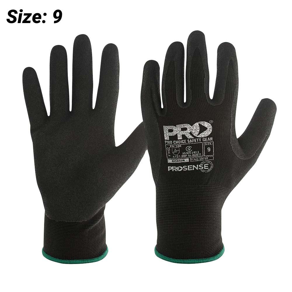 Pro Choice NNFB Nitrile Sand Palm on Polyester/Lycra Liner - Black
