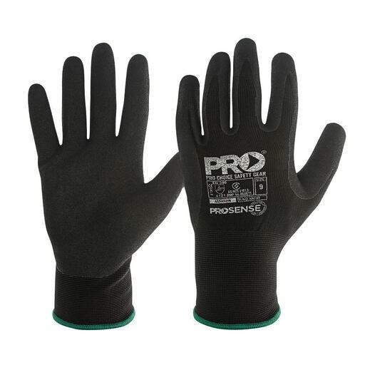 Pro Choice NNFB Nitrile Sand Palm on Polyester/Lycra Liner - Black