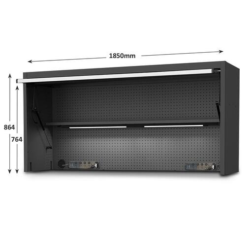 SP Tools SP44830 73" USA Sumo Series Wide Power Top Hutch - Black/Chrome – image 2