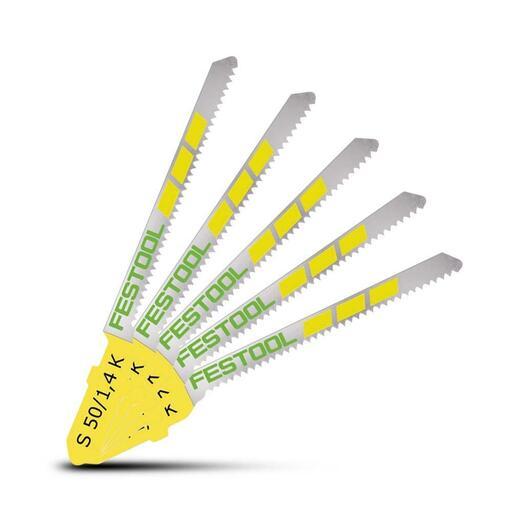 Festool S 75/1.4 K/5 (204267) 5-Pack 75mm x 1.4mm Curved Cut Jigsaw Blade – image 2