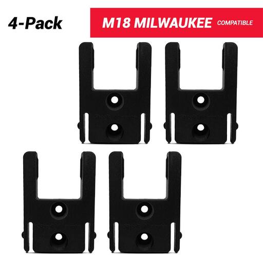 StealthMounts TM-MW18-BLK-4 M18 Milwaukee 4-Pack Black Tool Storage Mounts
