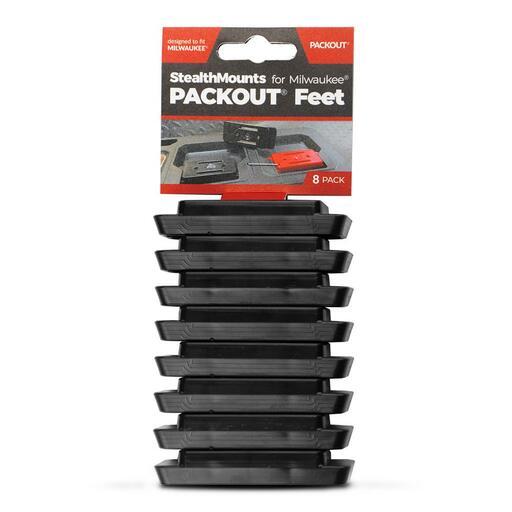 thumbnail image 2 of Milwaukee Packout Top Mounting Feet – Pack Of 8, Black, Stackable Tool Organiser Parts, UK Made 2 of 4