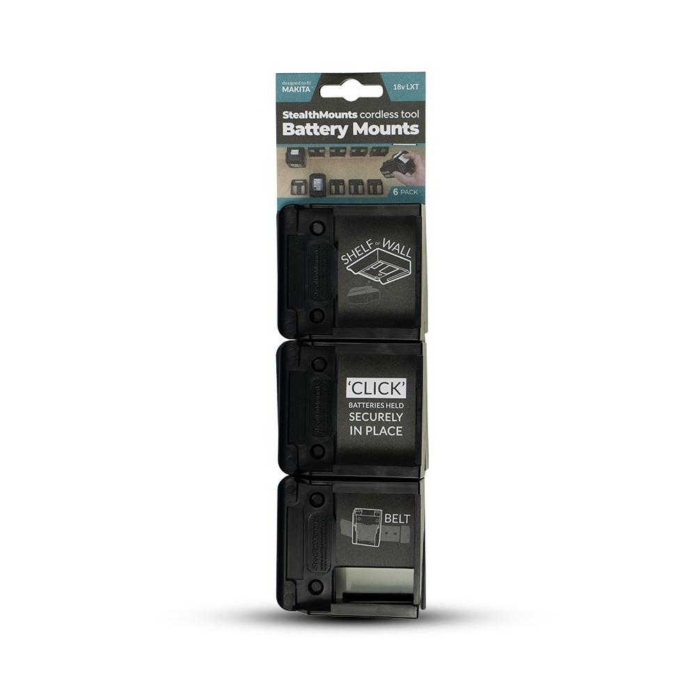 StealthMounts BM-MK18-6 18V Makita LXT 6-Pack Black Battery Mounts – image 3